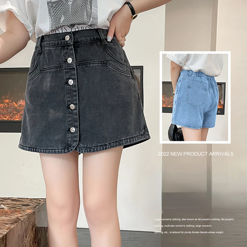 

Новинка лета 2022, стандартная Женская одежда в Корейском стиле, однобортные джинсовые шорты