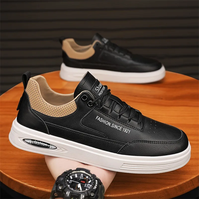 Мужские классические кожаные кроссовки удобная повседневная Уличная обувь для