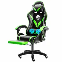Office Chair Professional Computer Chair Internet Cafe 2 Point Massage Racing Chair Gaming Chair 135° Reclining with Footrest