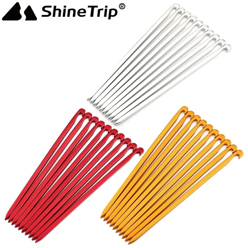 6 Pcs Space Aluminum Tent Pegs 16cm Camping Awning Tent Stakes Heavy Duty Galvanized Non-Rust for Outdoor Hiking Backpacking