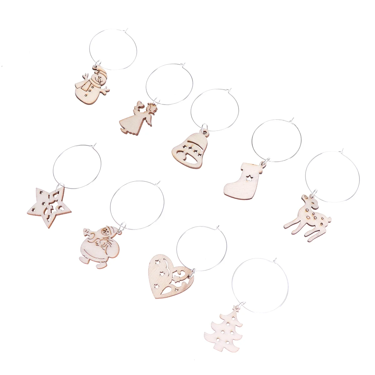 

Christmas Glass Charms 18Pcs Glass Charm Rings Christmas Pendant Rings for Christmas Party Decoartion