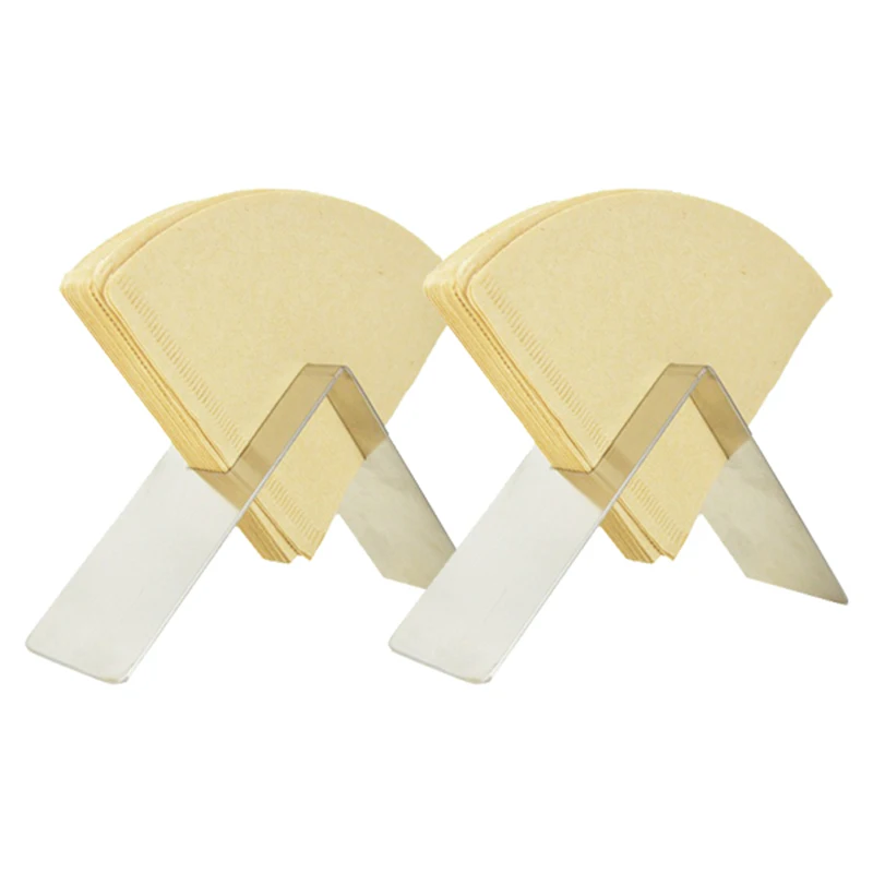 

2 Pcs Coffee Filter Paper Holder,Stainless Steel Coffee Paper Storage Container Rack,Coffee Filter Paper Stand,Silver