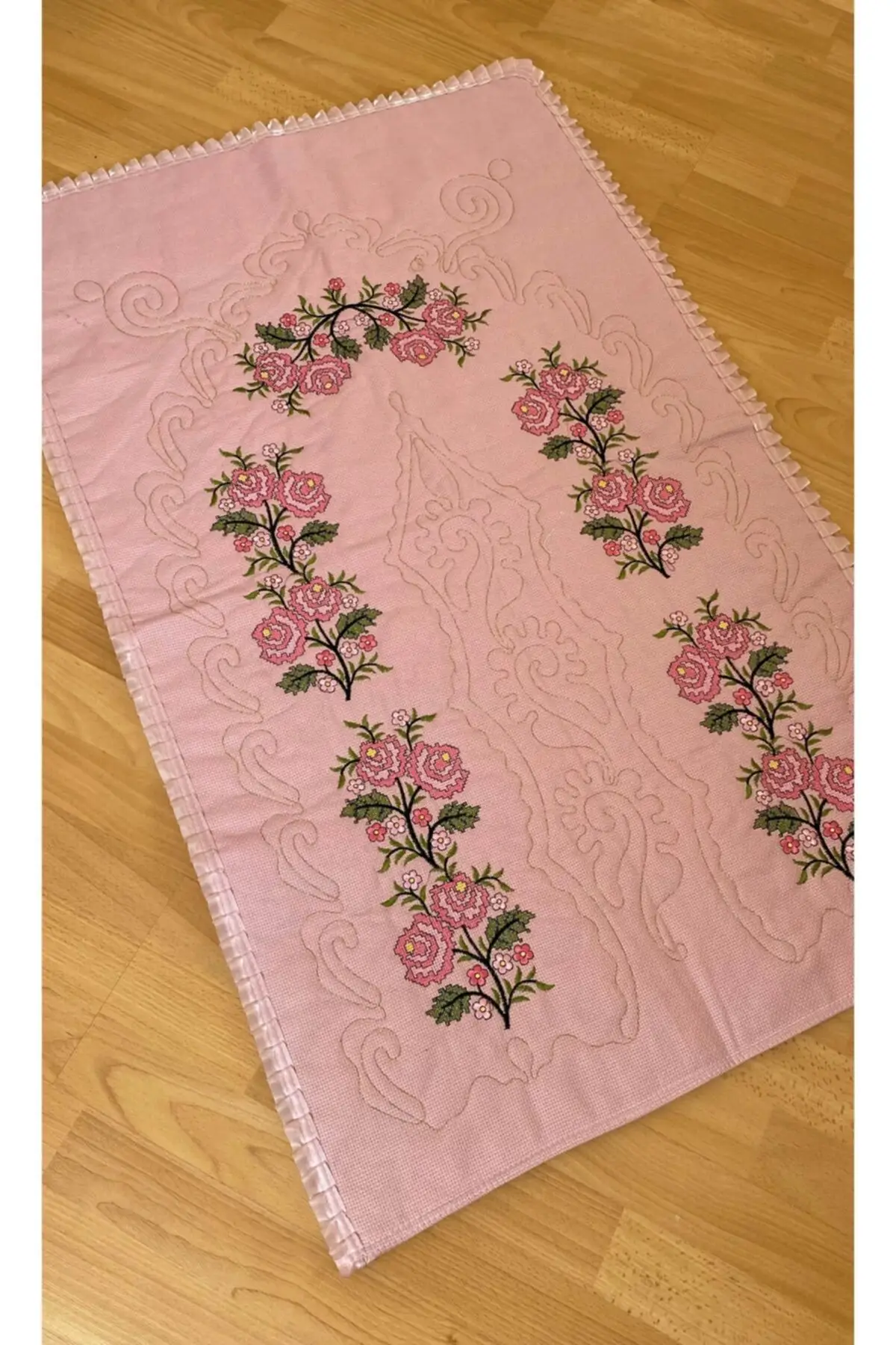 

Powder * Pink Dauer Kanevine Etamine Processing Embroidery 100% Cotton Linen Seccade 70x120 Cotton Square Classic Fringless