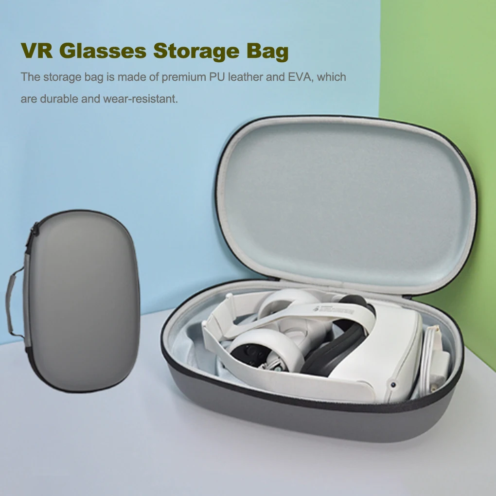 

Сумка для хранения очков виртуальной реальности с застежкой-молнией, жесткий защитный чехол, сумка для аксессуаров для гарнитуры, ударопро...