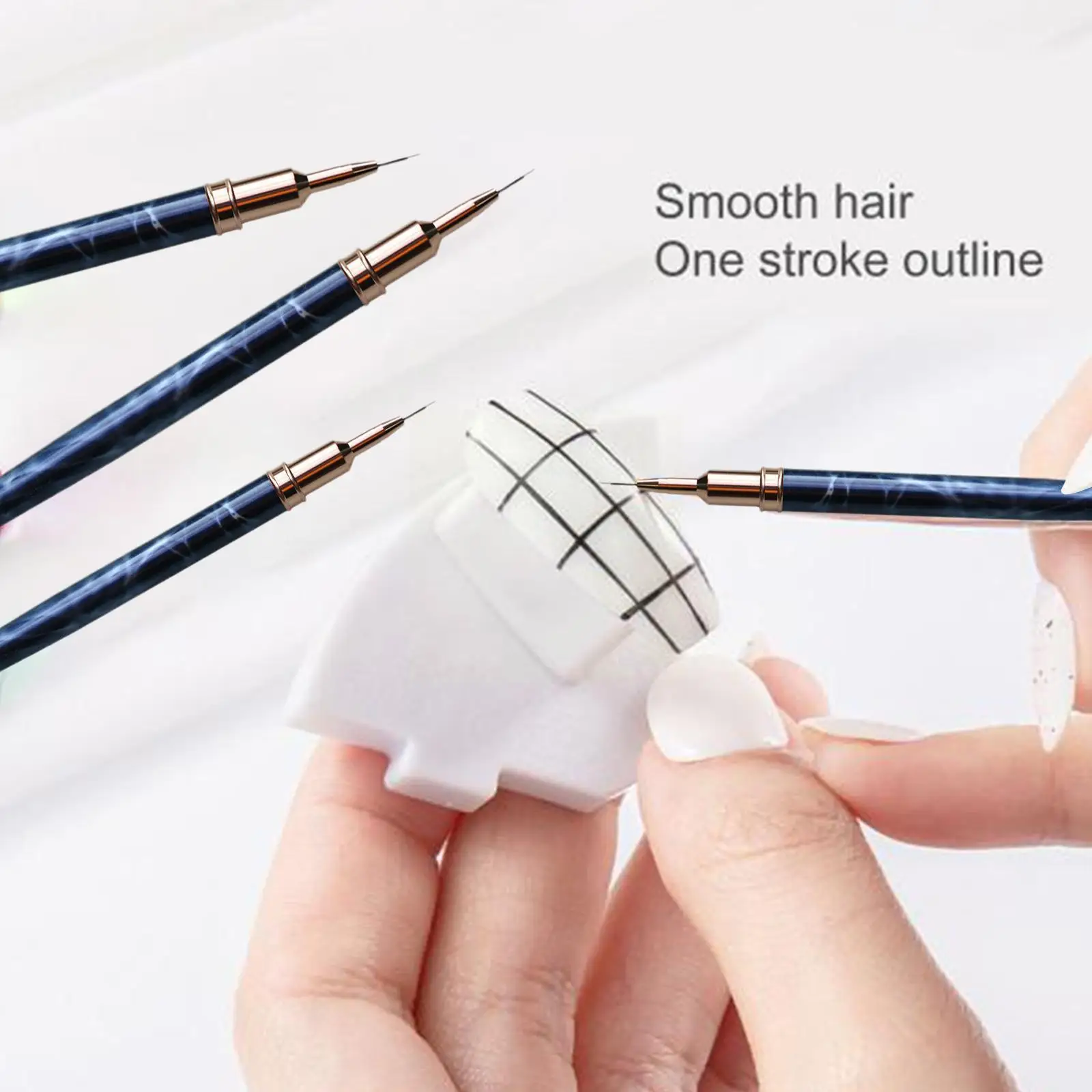 

Nail Art Liner Brushes 7mm 9mm 11mm 15mm 25mm Painting Pen 3D DIY Acrylic UV Gel Brushes Drawing Kit For Long Lines Black B1T5