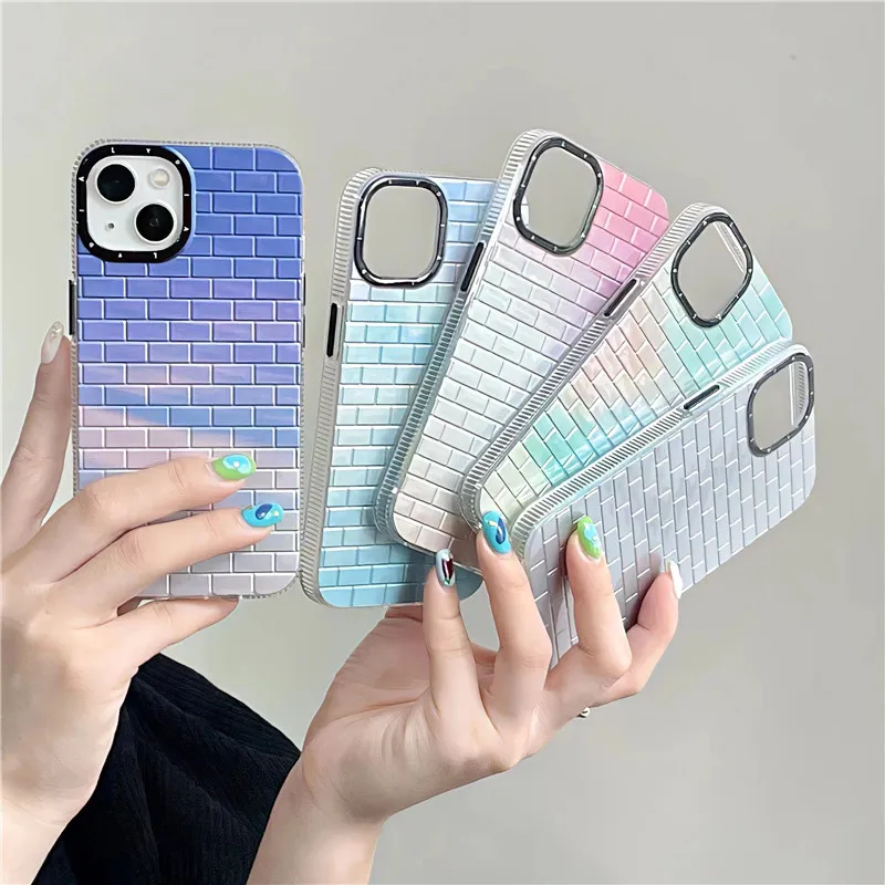 

Creative Brick Wall Gradient Color Phone Case Cover for IPhone 14 Plus 11 12 13 14 Pro Max Cases for IPhone 14 Case