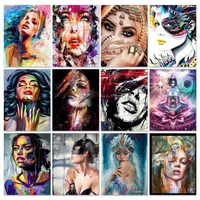 gatyztory women painting by numbers craft kits for adults figure on canvas diy paint by numbers home decor art supplies