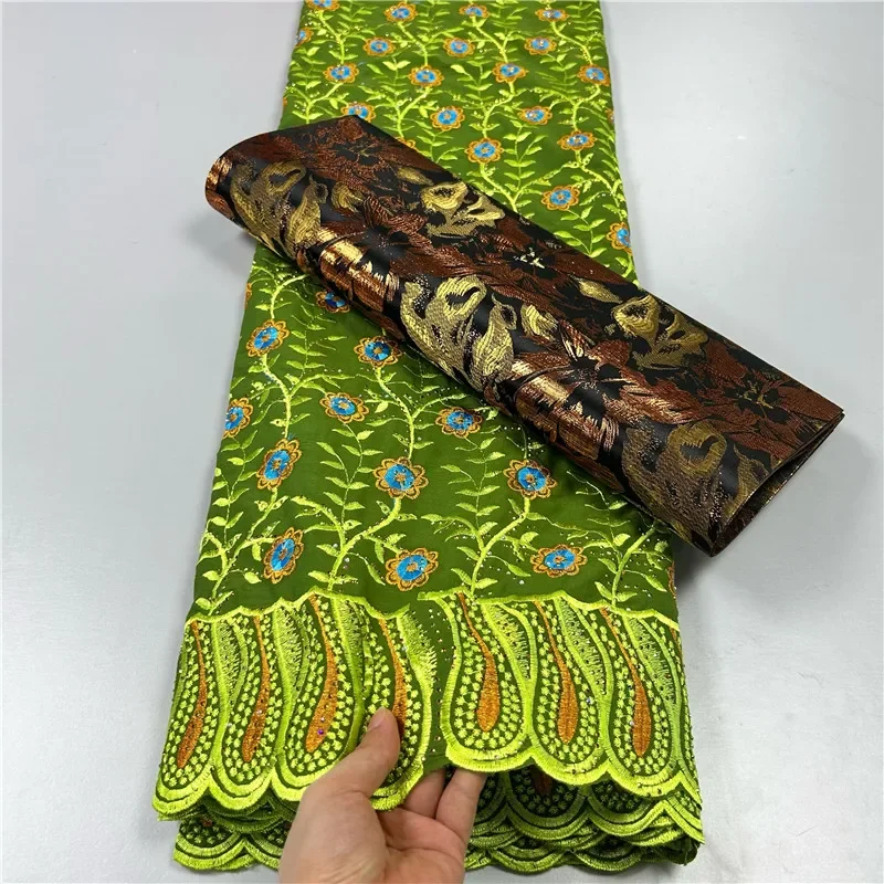 5 ярдов тяжелая вышивка бисером африканская 100% хлопчатобумажная ткань с