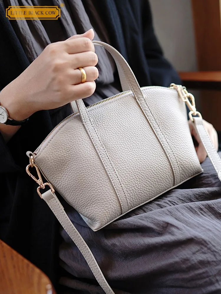 

Офисная Дамская элегантная сумка-тоут, наплечная сумочка из натуральной воловьей кожи, сумки-Хобо на молнии через плечо