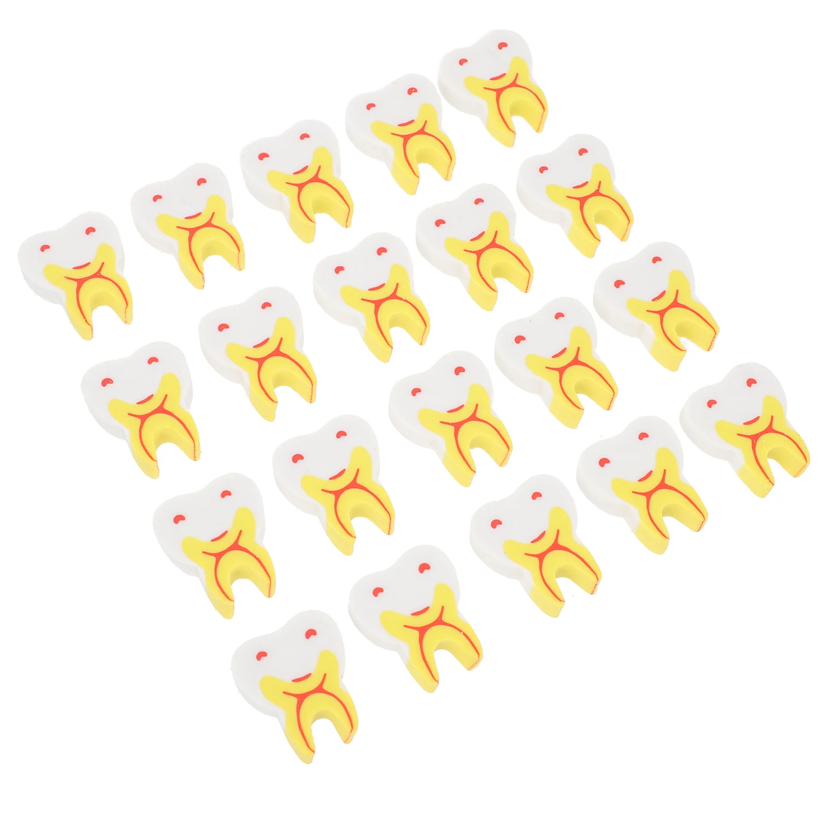 

50pcs Tooth Erasers Light Nice Unique Good Eraser Kids Gift Creative Eraser for Decor