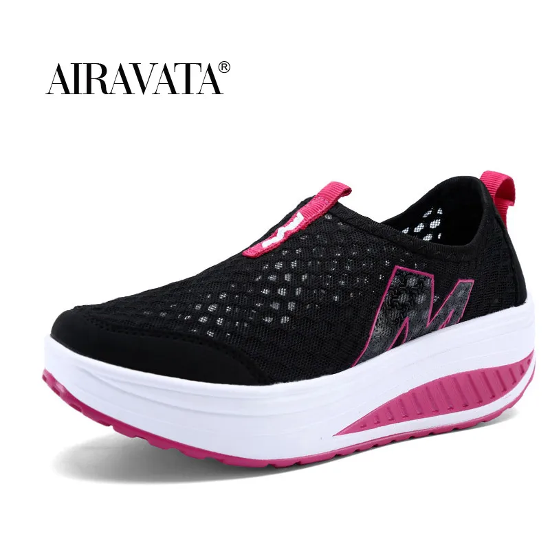 Lady Fashion Fitness Shoes Sport Breathable Shake Shoes Women Mesh Shoes Casual Platform Sneakers