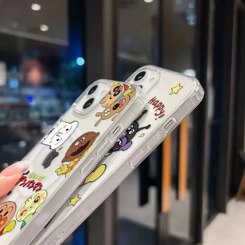 Фото Магнитный чехол для телефона Anime Anpanma Magsafe для iPhone 17, Air 16, 15, 14, 13, 12, 11 Pro Max Plus Mini SE 2020 2022, мягкий прозрачный №5