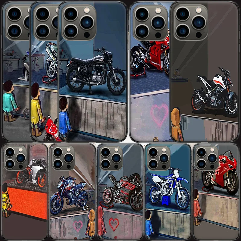

Motorcycles on display Phone Case For Apple Iphone 13 12 Mini 11 14 Pro Max Cover SE 2020 X XS XR 8 7 6 6S Plus 5 5S Shell Coque