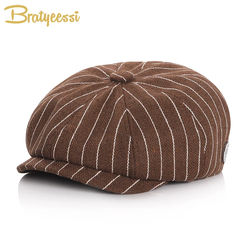 

Fashion Baby Boy Hat Spring Autumn Baby Cap for Boys Accessories Vintage Striped Children Hats Kids Beret Cap 51/53