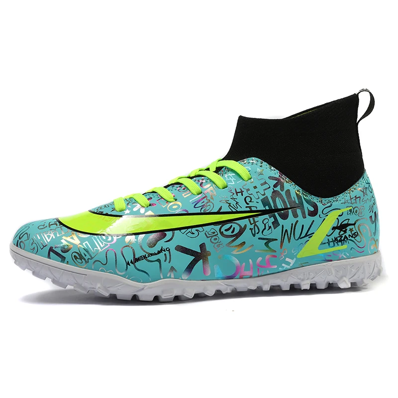 New Colorful Leather Print Soccer Cleats Men Outdoor Turf Soccer Shoes For Men Professional Football Boots Men chuteira society
