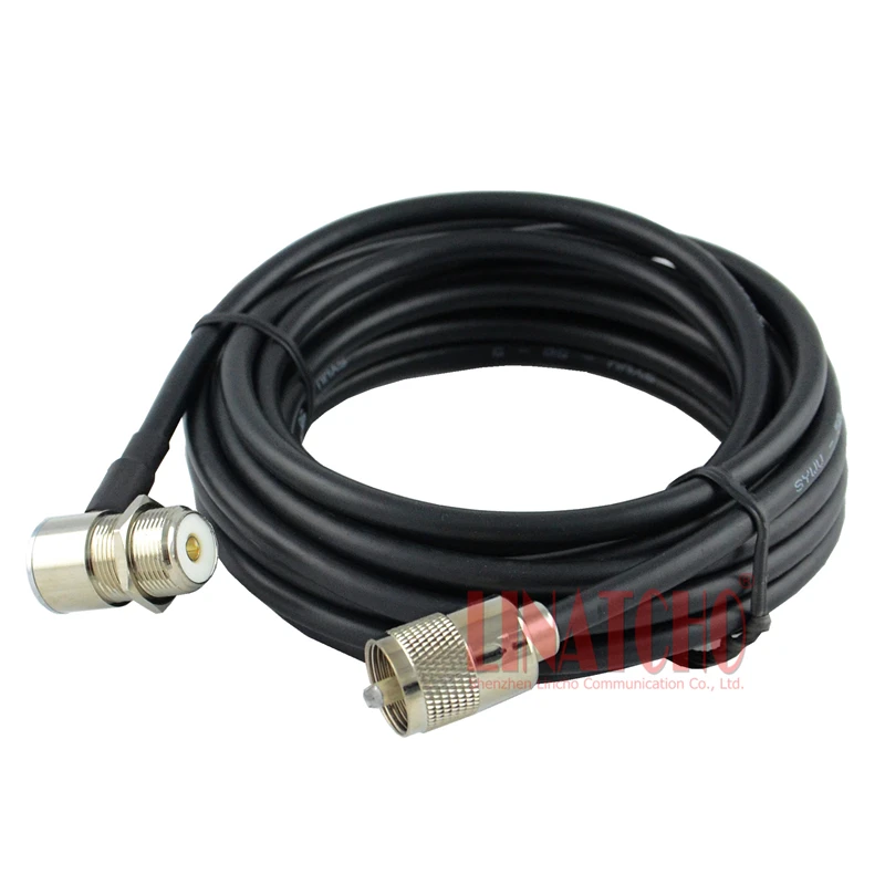 5 Meters SYWV-50-5 UHF PL259 Male to SO239 Female Connector FT-100DR FT1907 FT1807 TM-271 Car Radio Antenna Cable