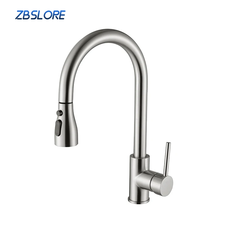 

Kitchen Designs Brass Material Brushed Nickel Pull Down Faucet