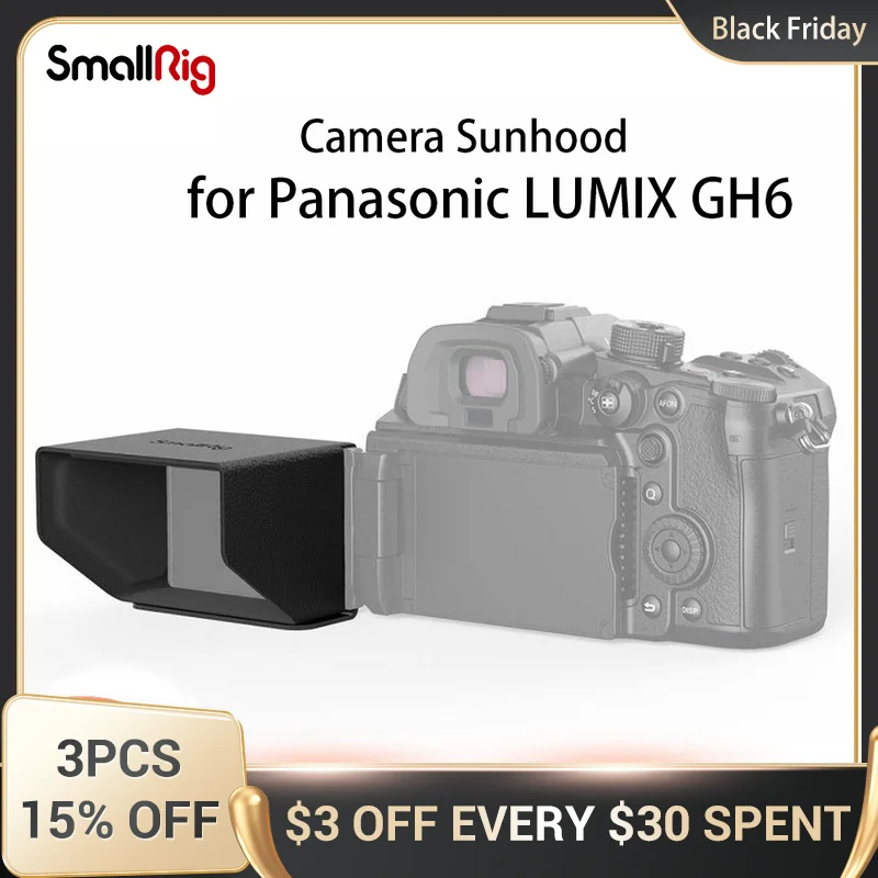 

Солнцезащитный козырек SmallRig для камеры Panasonic LUMIX GH6, складной плоский легкий козырек от солнца для камеры 3460