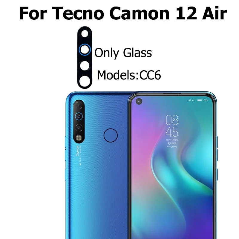 

Стеклянная крышка для камеры Tecno Camon 12 Air, стеклянный объектив с наклейкой, запасные части, 10 шт.