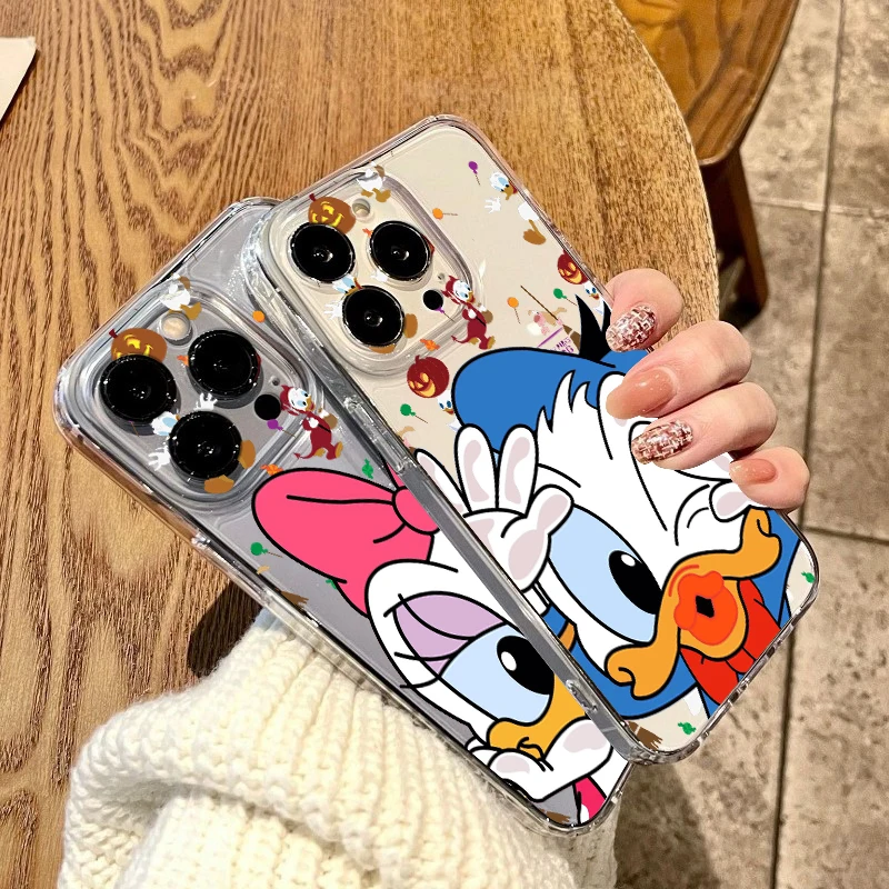 

Disney Donald Duck Art Phone Case For Apple iPhone 14 13 12 11 Mini XS XR X Pro MAX 8 7 6 Plus SE 2020 Transparent Cover
