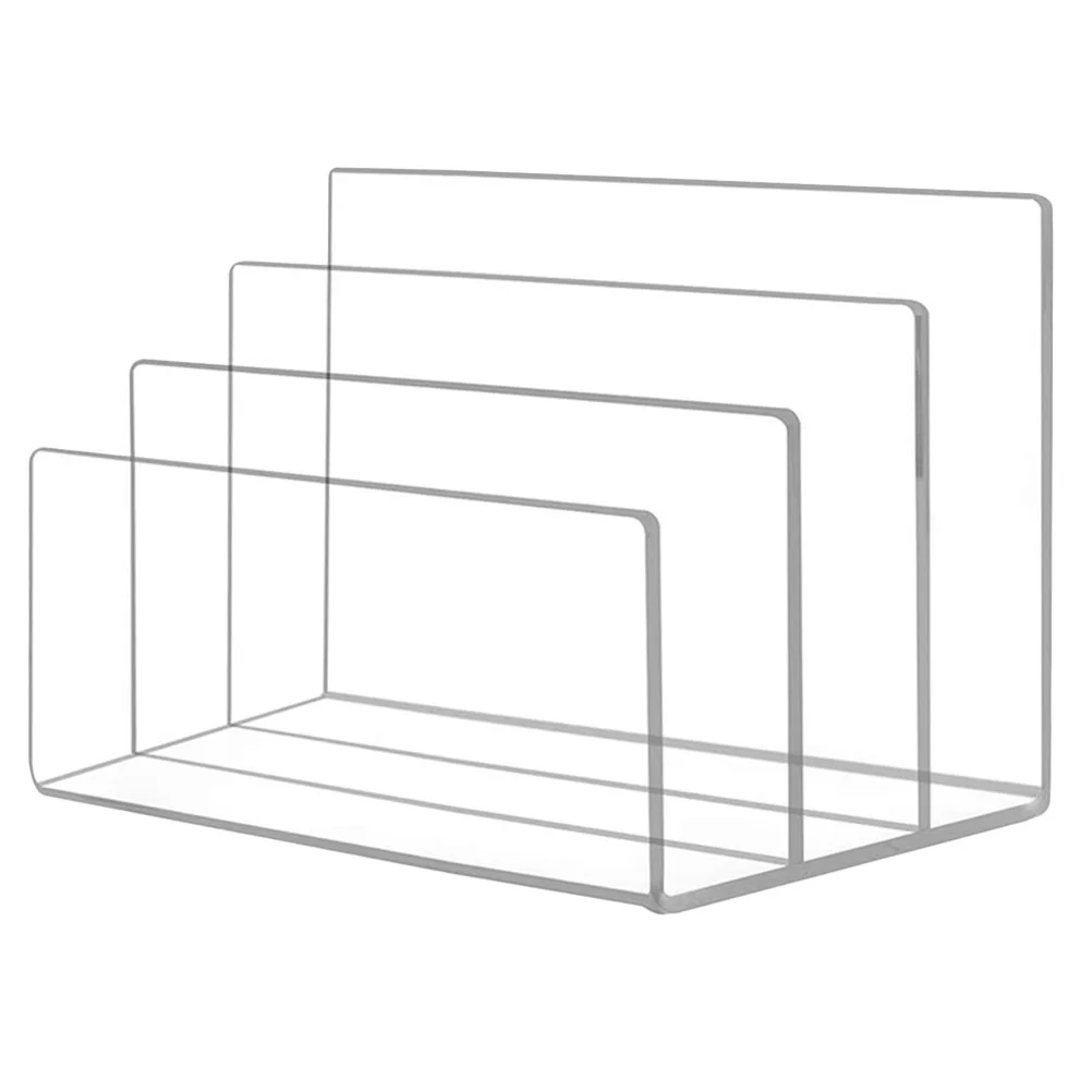 

Bookends Support Desktop Bookcase Desk Mail Organizer Desktop Document Holder Acrylic File Holder Compartment Book Stoppers