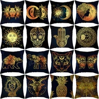 black gold tarot moon face pillows case for living room yoga sun psychedelic pillowcases for pillows luxury designer 45x45 cm