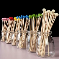 100pcs round ball wooden stick stirring rod cake decoration plug in wedding birthday party sweet table party decoration supplies