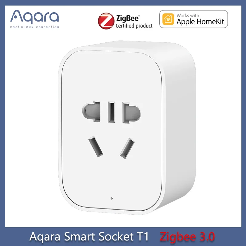 

Умная розетка Aqara Zigbee T1 ZNCZ15LM с дистанционным управлением, Беспроводная розетка, работает с приложением для дома Aqara 3,0