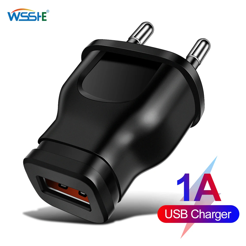 

USB Charger Travel 5V 1A EU/US Plug Charging Adapter Portable Wall Charger Mobile Phone Cable For Iphone Samsung Xiaomi