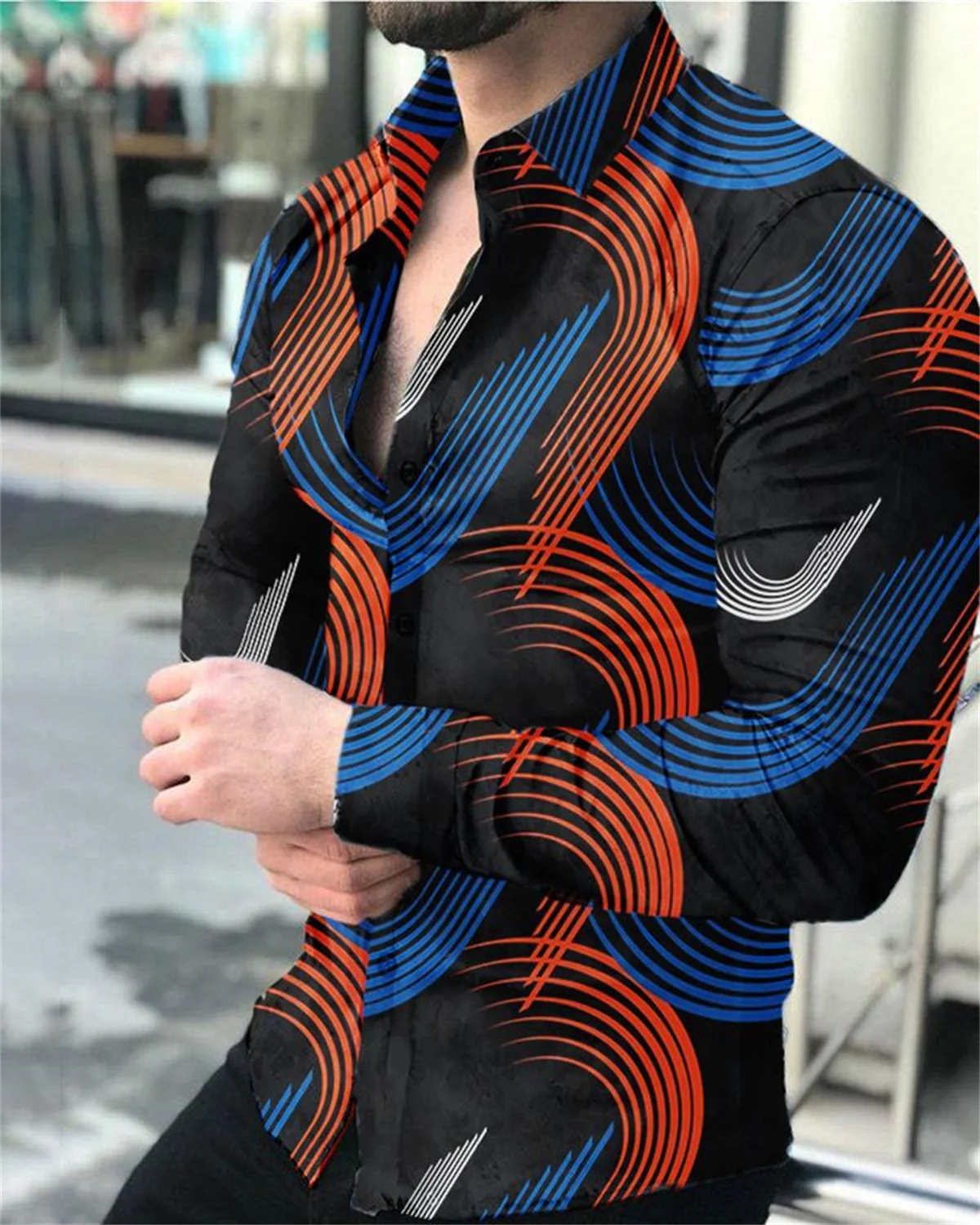 

Мужская рубашка с длинным рукавом, повседневная спортивная рубашка в европейском и американском стиле, Новинка осени 2022