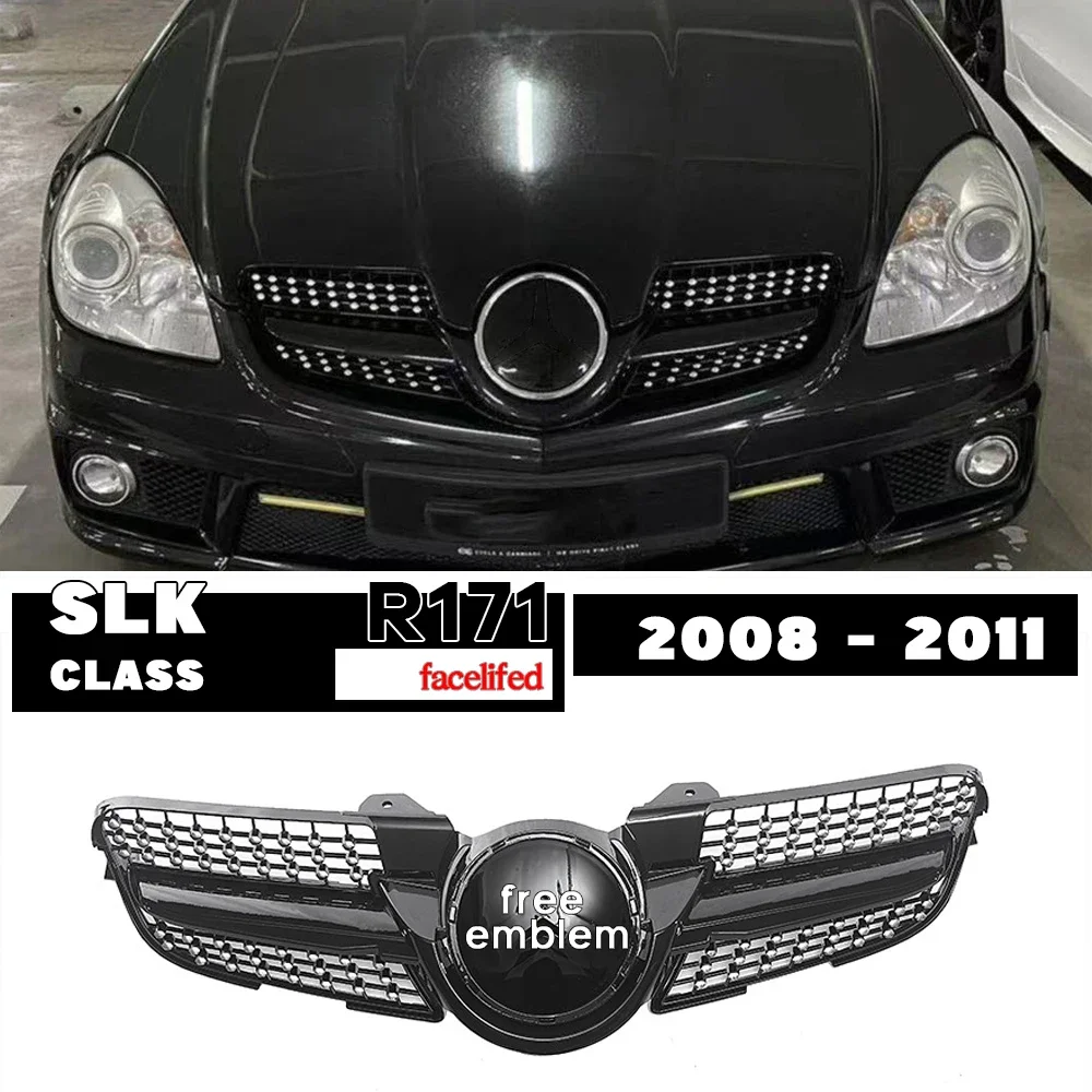Решетка переднего радиатора R171 с алмазной решеткой для Mercedes SLK Class 2008–2011 годов