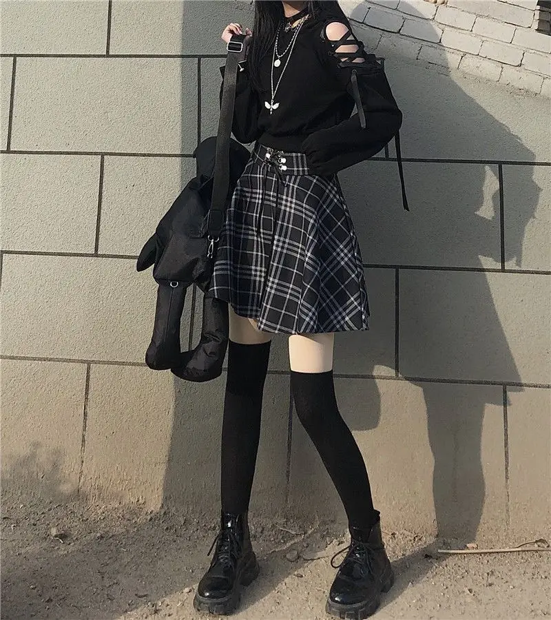 

Japanese sweet cute cat ear hooded sweater high waist skirt spring and autumn suit women's dress