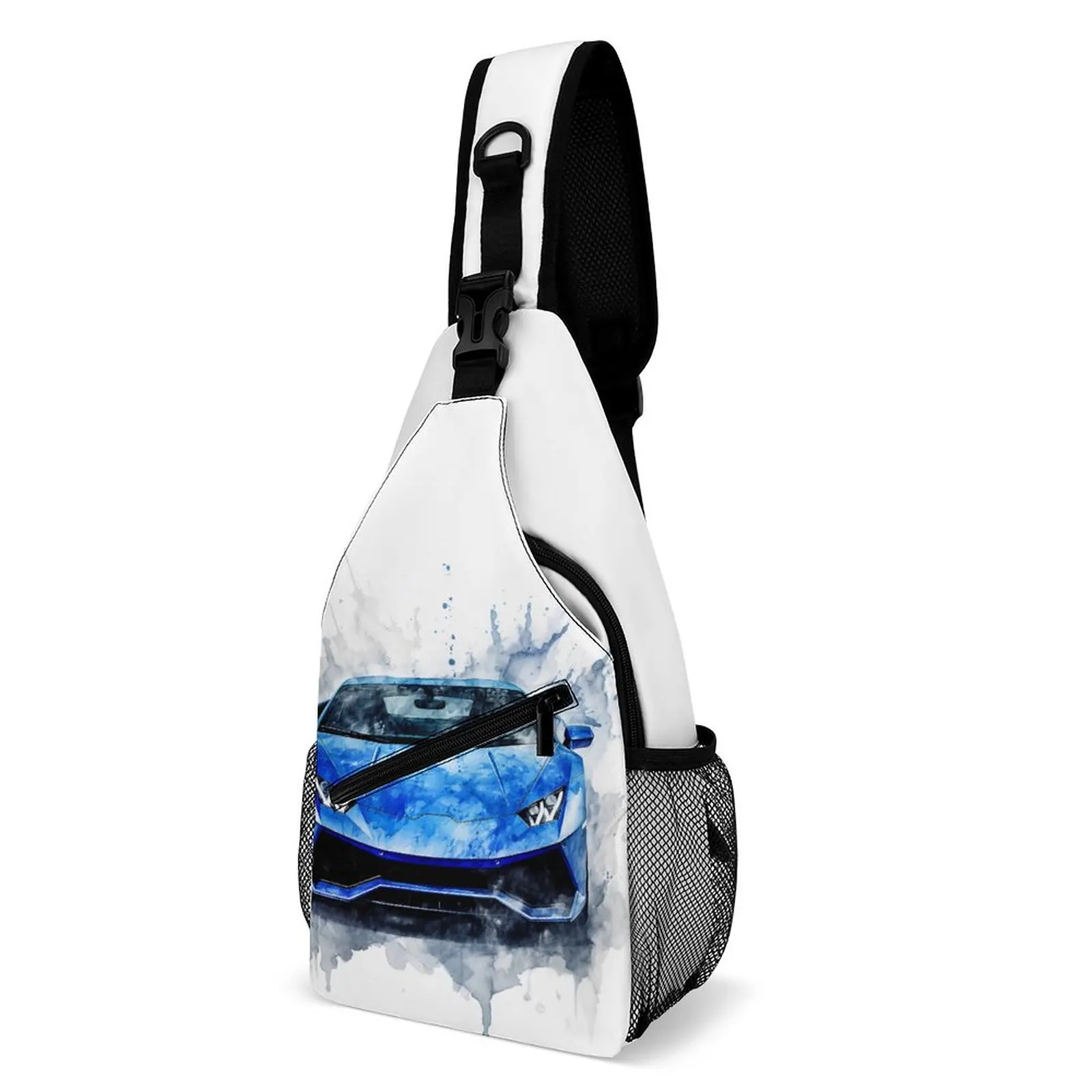 

Noble Sports Car Shoulder Bags Ink Drawing Hyper Artistic Retro Chest Bag School Sport Sling Bag Outdoor Style Print Small Bags