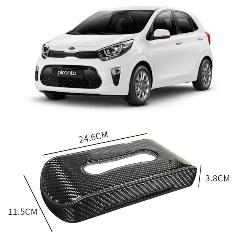 

Car Accessories Exclusive Real Carbon Tissue Box For Kia Magentis Opirus Optima Picanto Carnival niro Stonic GT Seltos K5 GT