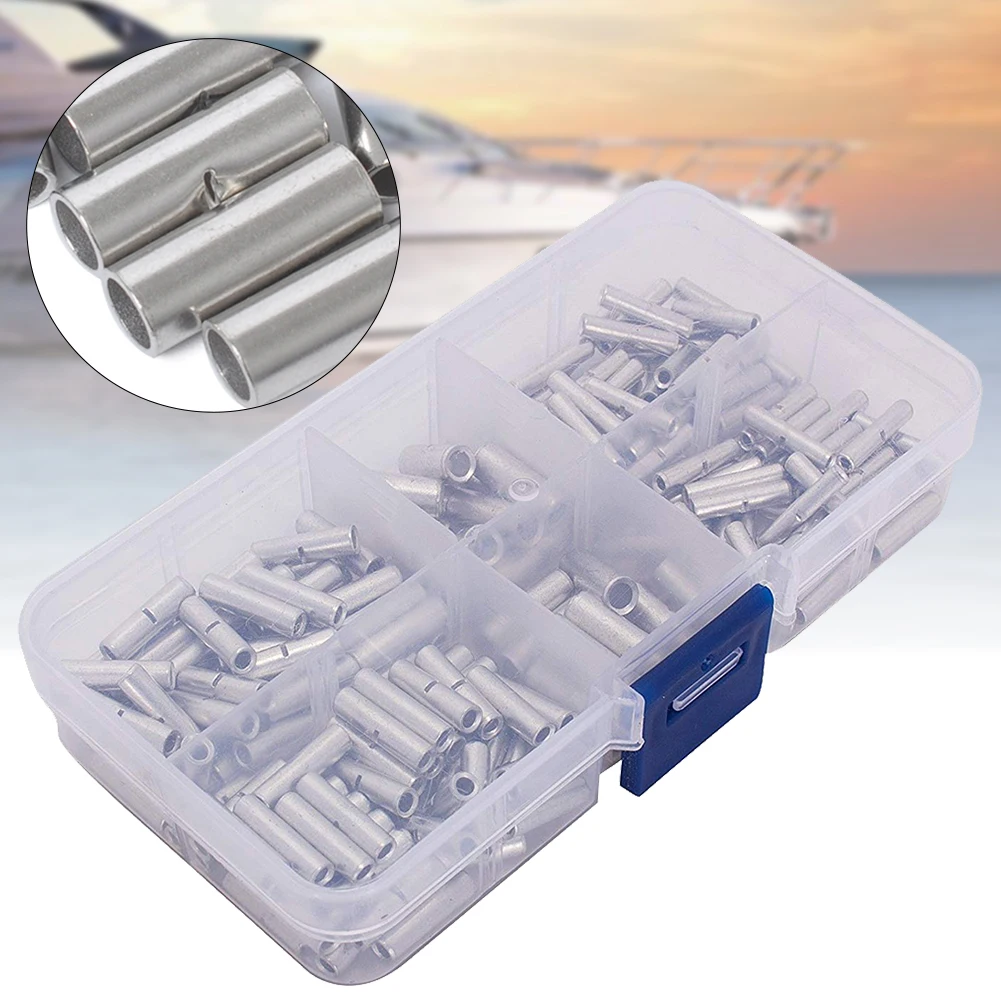 

200pcs Crimp Terminal Kit Rolled Wire Ferrule Electrician Tube Splicing 22-18 16-14 12-10 AWG Non Insulated Butt Connector DIY