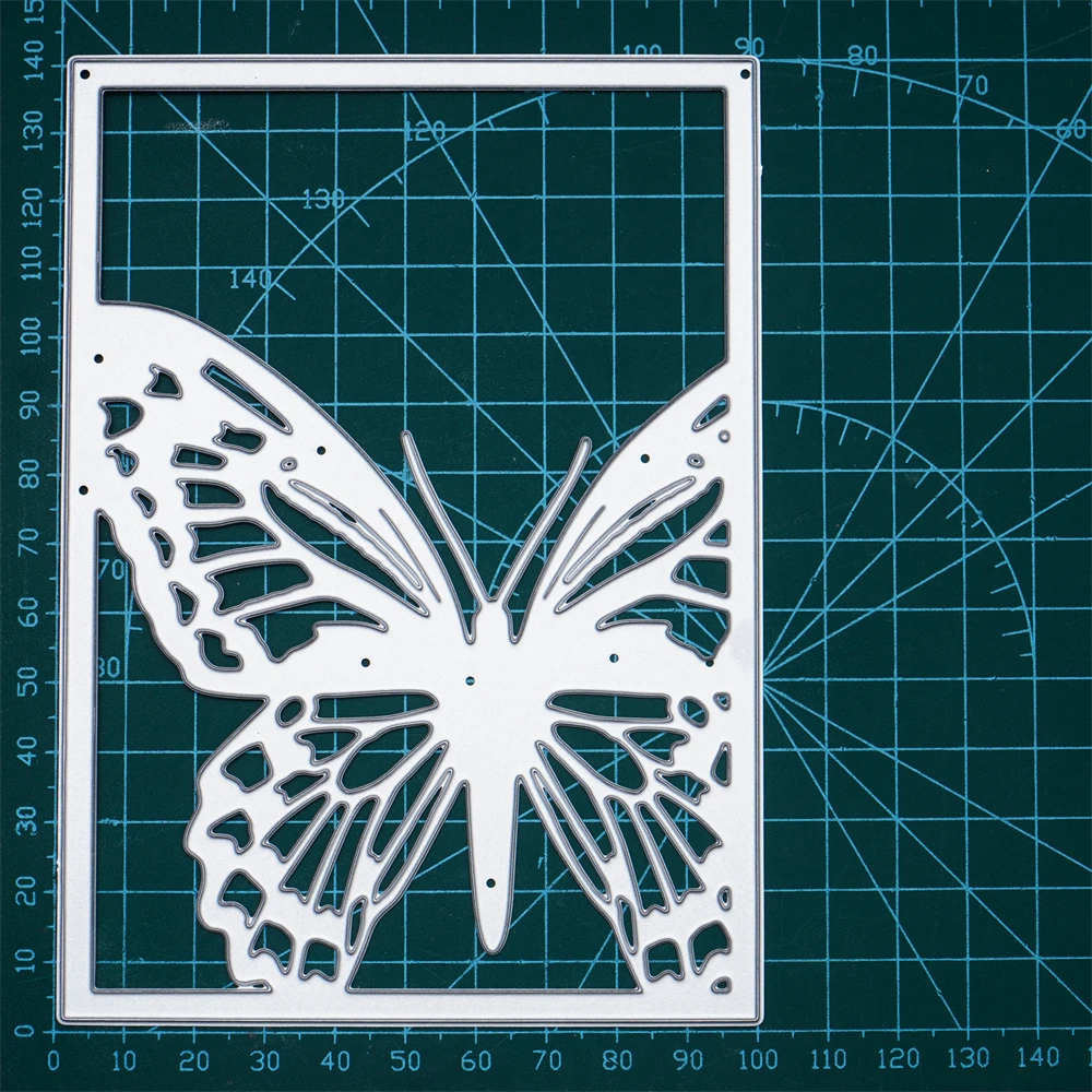 

Kokorosa Butterfly Frame Metal Cutting Dies Cut Mold Rectangle Background Scrapbook Paper Craft Knife Mould Blade Punch Stencils