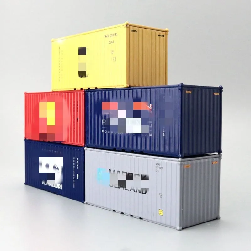 Цена Масштаб 1:60 литая металлическая модель 20-футовый грузовой сухой грузовой контейнер для прицепов железнодорожная миниатюрная Реплика сборн...