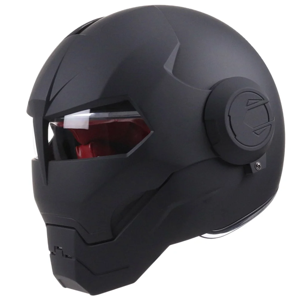 

2023 Top Hot Black MASEI IRONMAN Iron Man Helmet Motorcycle Helmet Half Open Face Helmets Casque Motocross 610 SIZE:M L XL