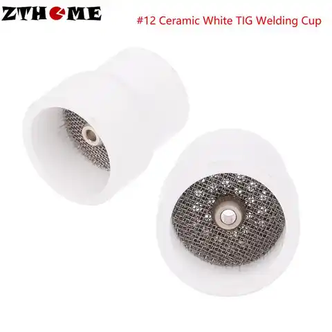 Ceramic nozzle Tig 16 12 12 12 12, from aluminum oxide, white, high heat resistance, for WP9, 17, 18/26 welding burner, 17, 18/26