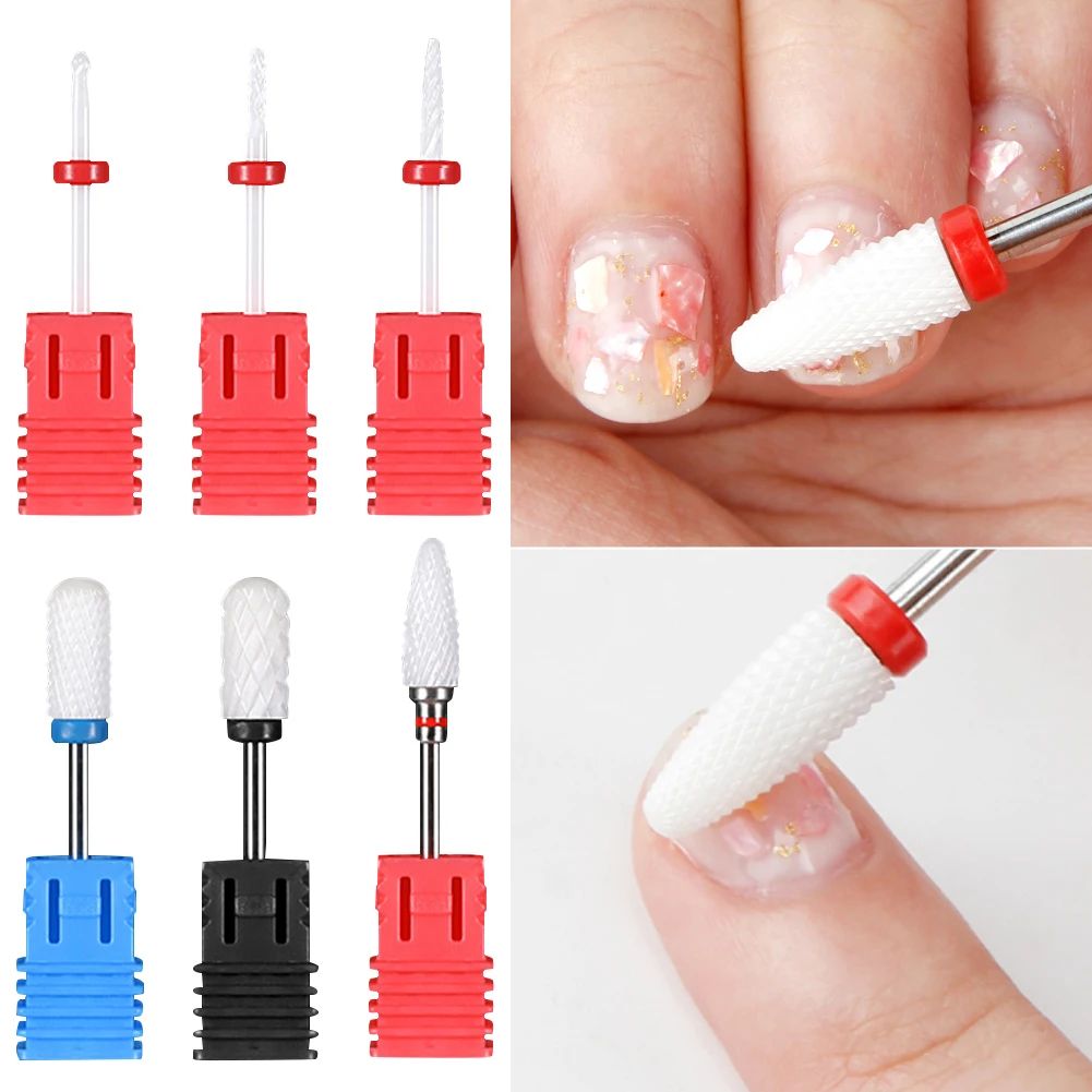

12 Pcs/Set Nail Ceramic Polishing Head Electric Grinding Machine Accessories Dead Skin Remove Repair Tools