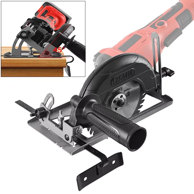 

45° Adjustable Cutting Depth Positioning Bracket Angle Grinder Retrofit Cutting Machine Slotting Base For100-125MM Angle Grinder