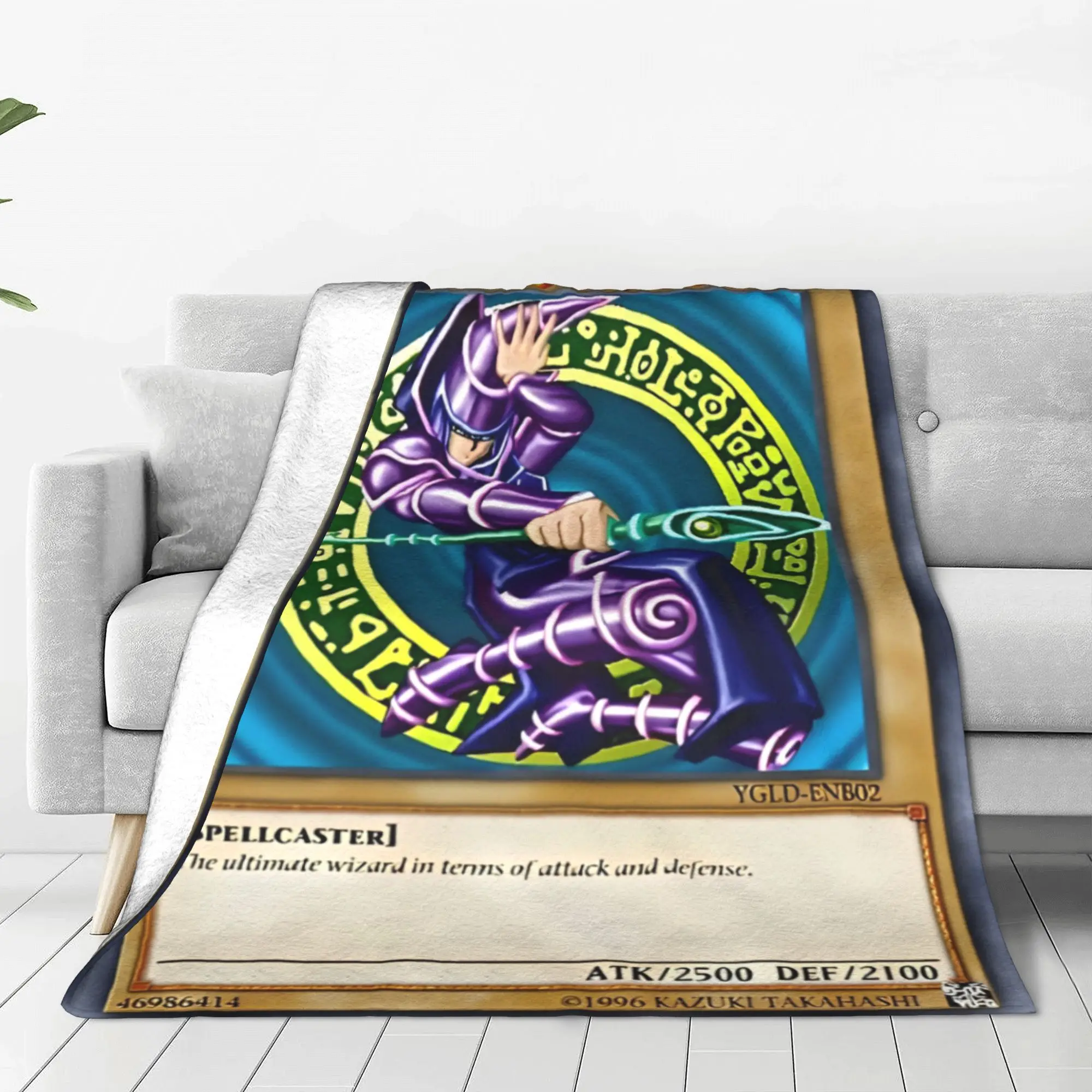 Вязаное одеяло Yu Gi Oh Card бархатное теплое для темного фокусника постельного белья