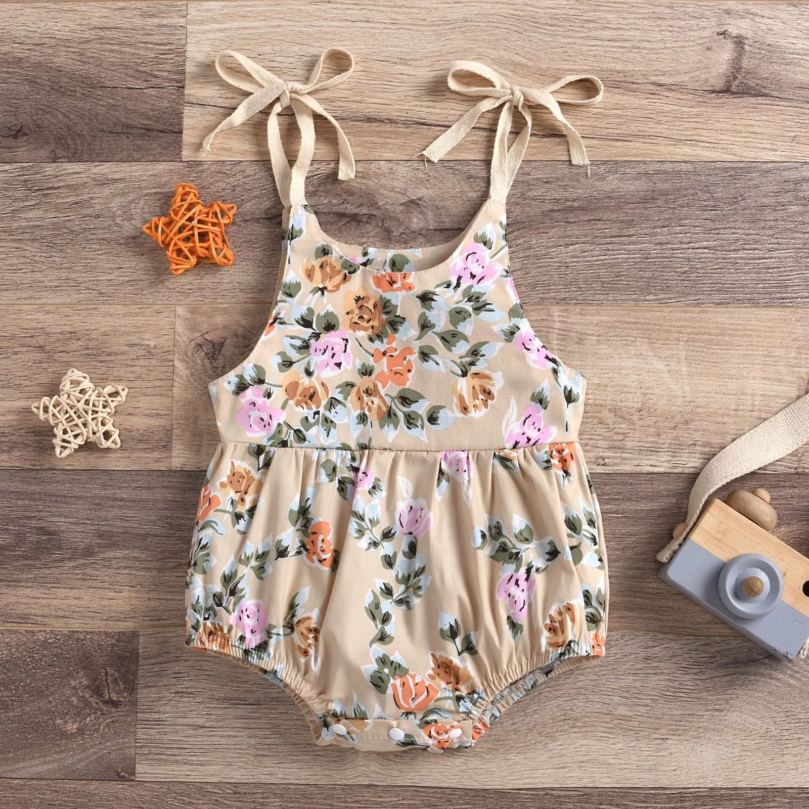 

Summer Baby Girls Romper Floral Print Cotton Infant Rompers Newborn Clothes