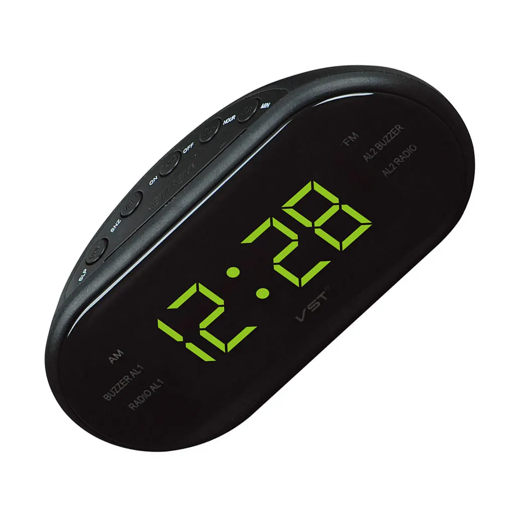 New AM/FM LED Clock Electronic Desktop Alarm Clock Digital Table Radio Gift Home Office Supplies EU/US Plug