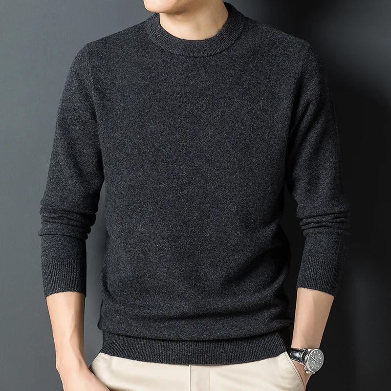 sweater Men's autumn winter 2022 new Pullover cashmere bottomed sweater round neck warm thickened sweater men's sweater