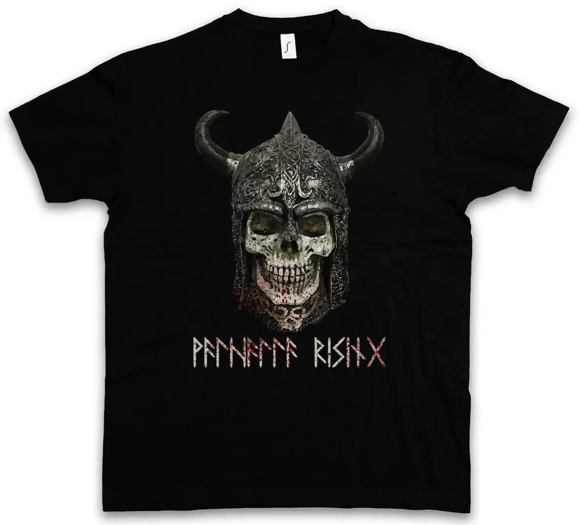 

VIKING SKULL I T-SHIRT Runes Valhall Valhalla Odin Thor Norse Vikings Boat