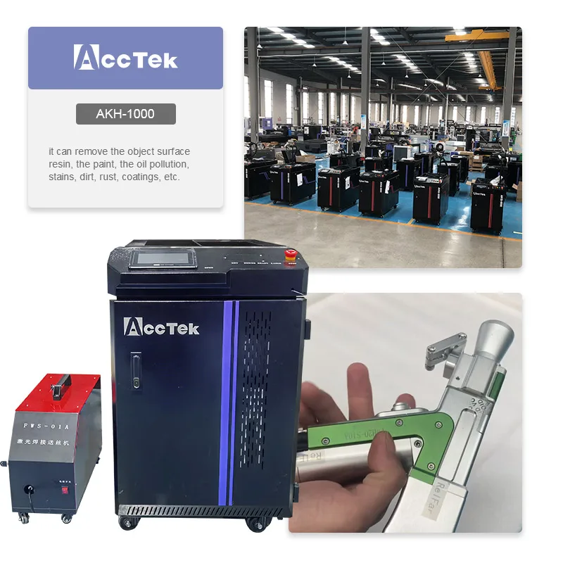 

Multifunctional AKHQ1000 handheld fiber laser welding machine metal cutting/welding/cleaning machine with single wobble