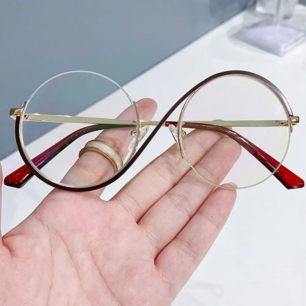 Круглые очки унисекс по рецепту с поликарбонатными линзами S-образная оправа