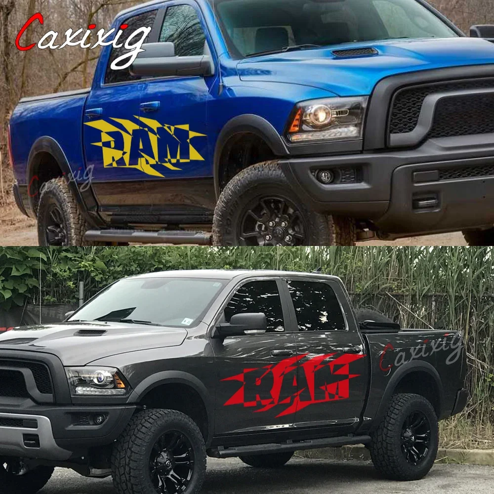 Для Dodge RAM Hemi 1500 2500 3500 наклейки на боковую дверь Rebel графический декор для