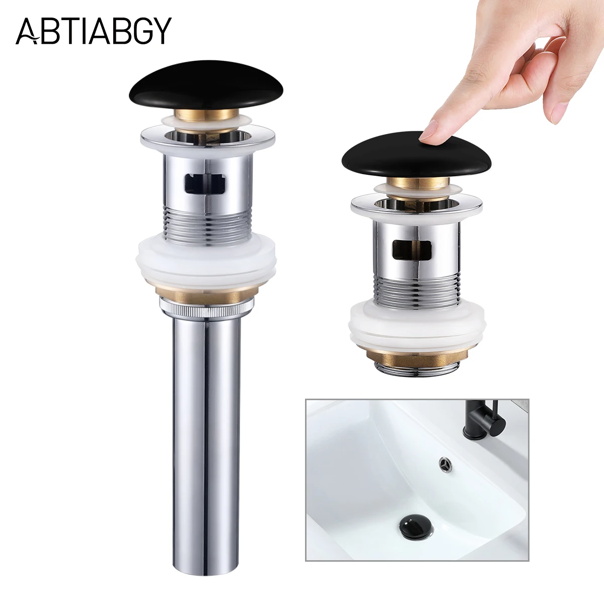 

Выдвижной керамический стопор для раковины из нержавеющей стали, с переливом/без перелива